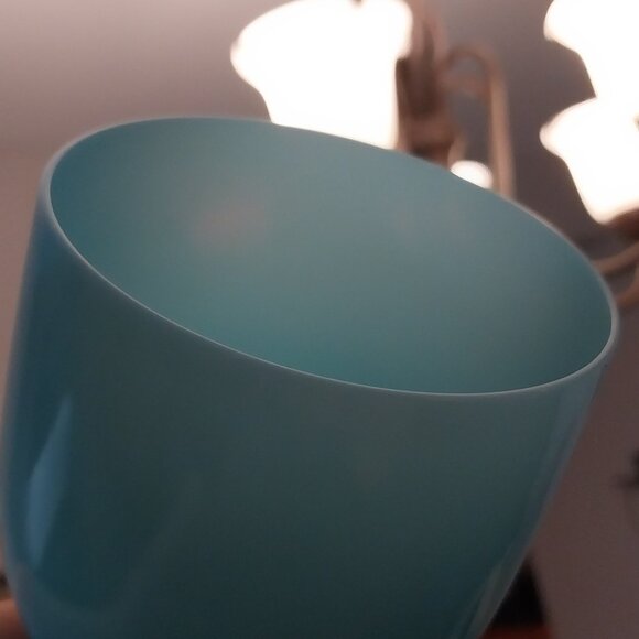 Pair Portieux Vallerysthal Turquoise Blue Opaline Water Goblets - Picture 10 of 11